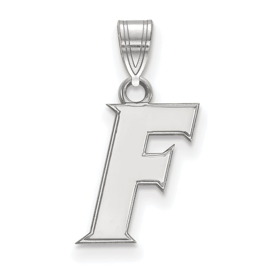 Sterling Silver Rhodium Plated Logoart University Of Florida Letter F Small Pendant
