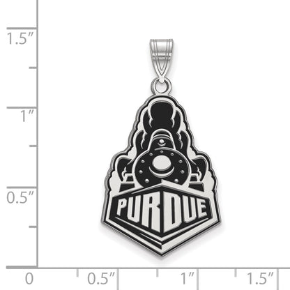 Sterling Silver Rhodium Plated Logoart Purdue University Boilermakers Train Logo Extra Large Enameled Pendant