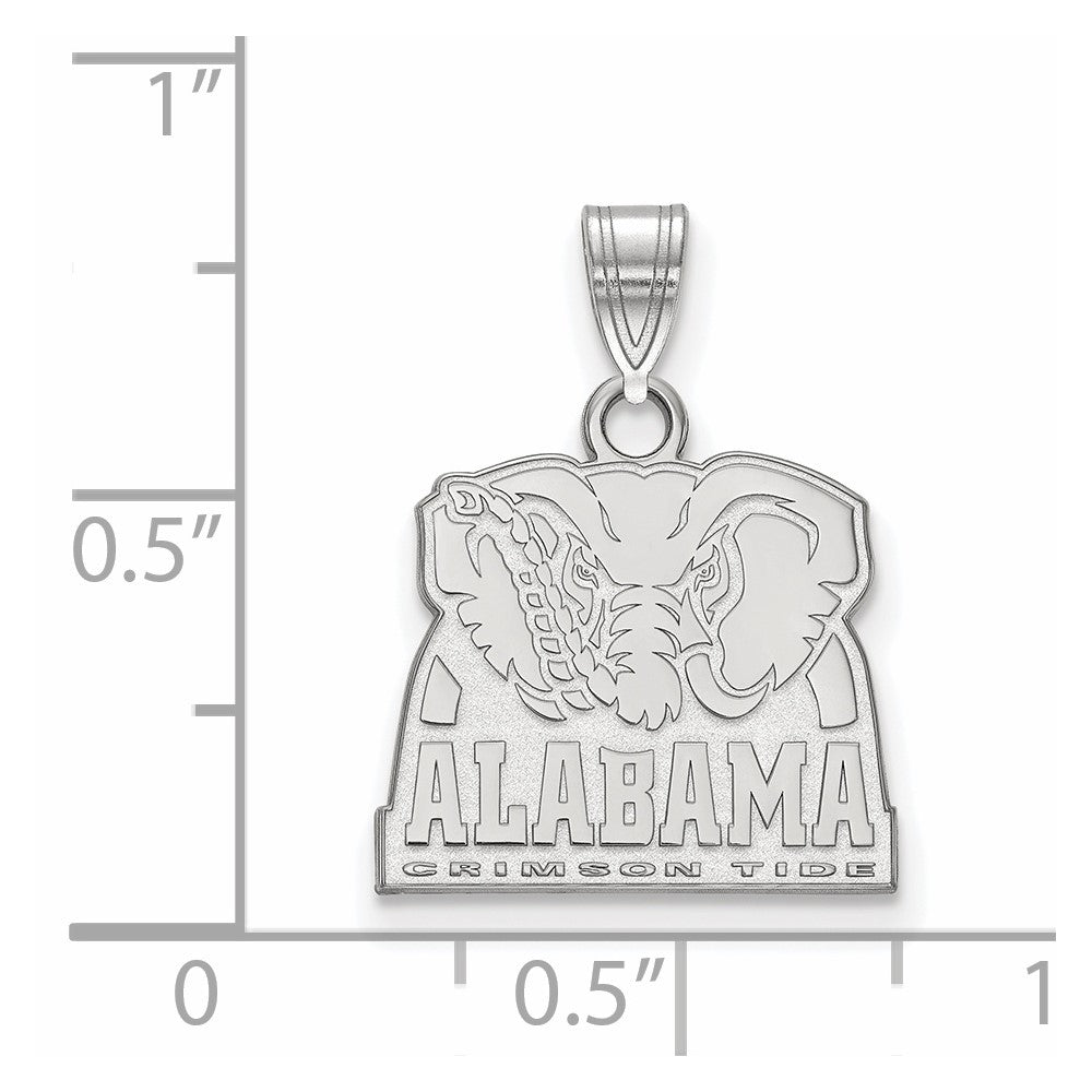 Sterling Silver Rhodium Plated Logoart University Of Alabama Elephant Small Pendant