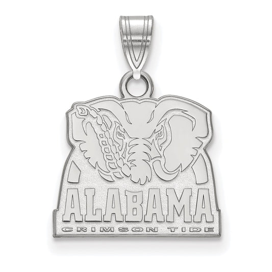 10K White Gold Logoart University Of Alabama Elephant Small Pendant