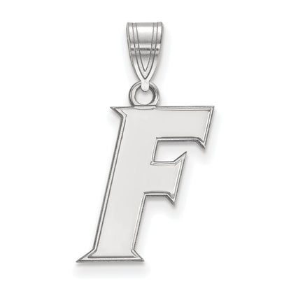Sterling Silver Rhodium Plated Logoart University Of Florida Letter F Medium Pendant