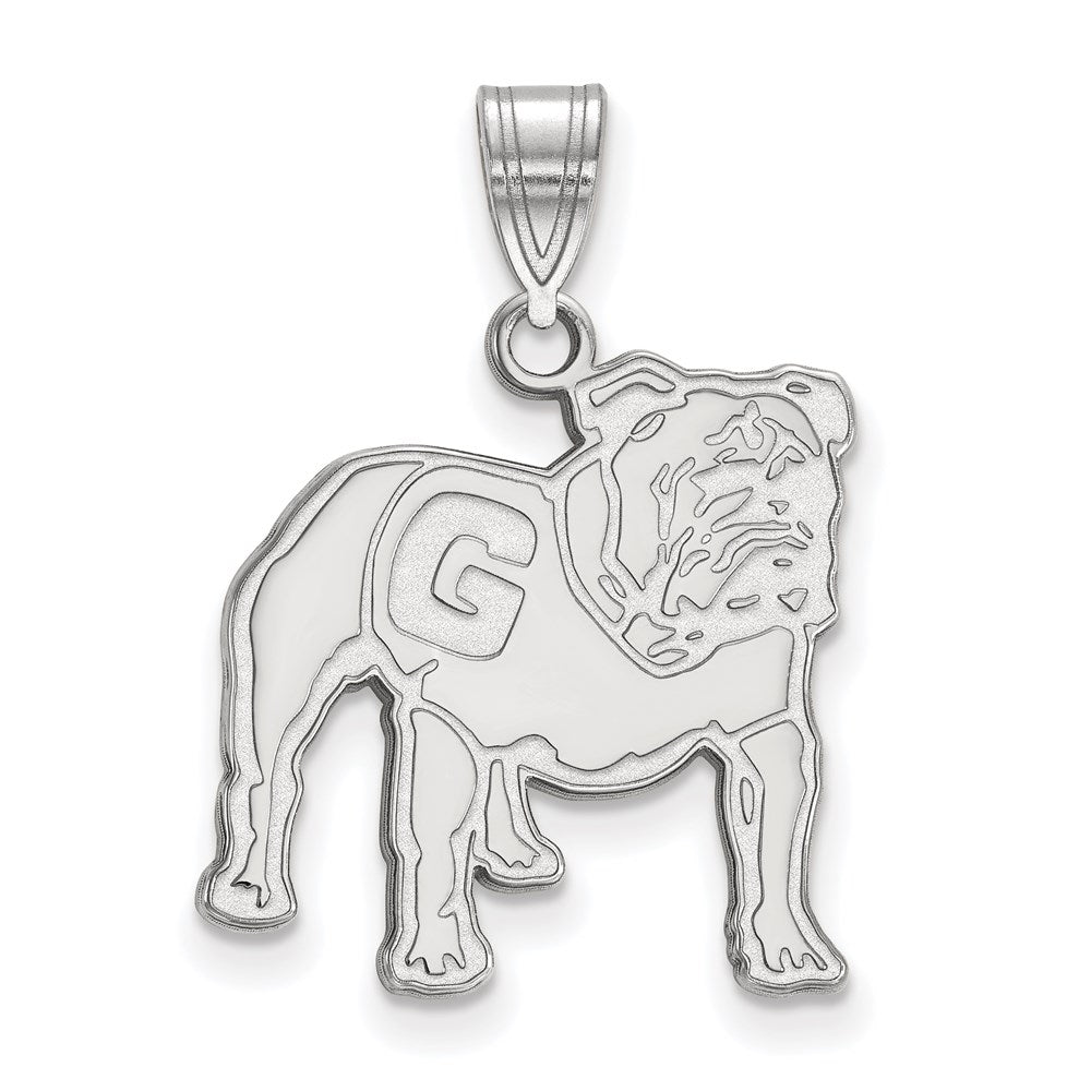14K White Gold Logoart University Of Georgia Bulldog Large Pendant