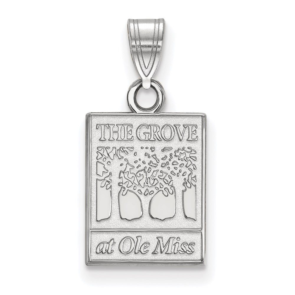 14K White Gold Logoart University Of Mississippi The Grove At Ole Miss Small Pendant