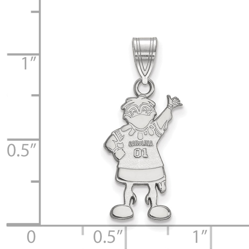 Sterling Silver Rhodium Plated Logoart University Of South Carolina Mascot Large Pendant