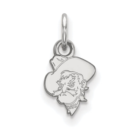 Sterling Silver Rhodium Plated Logoart Oklahoma State University Cowboy Extra Small Pendant