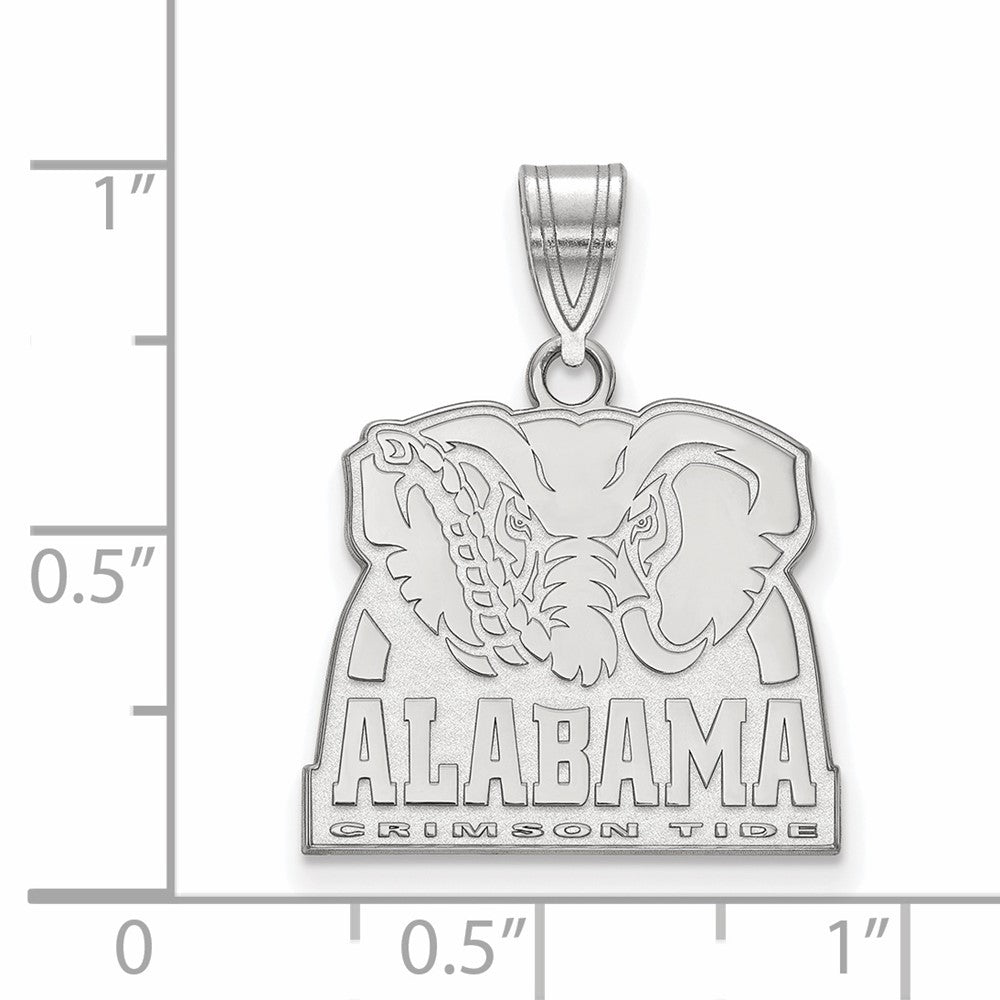 Sterling Silver Rhodium Plated Logoart University Of Alabama Elephant Medium Pendant