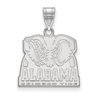 Sterling Silver Rhodium Plated Logoart University Of Alabama Elephant Medium Pendant