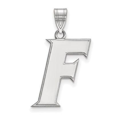 Sterling Silver Rhodium Plated Logoart University Of Florida Letter F Large Pendant