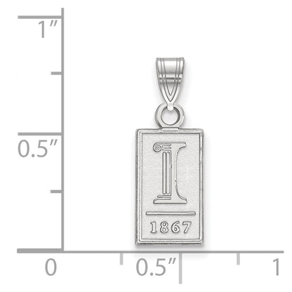 10K White Gold Logoart University Of Illinois I 1867 Small Pendant