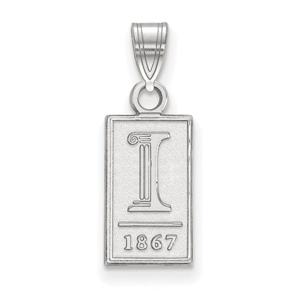 14K White Gold Logoart University Of Illinois I 1867 Small Pendant