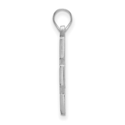 Sterling Silver Rhodium Plated Logoart University Of Michigan Letter M Large Blue Enameled Pendant