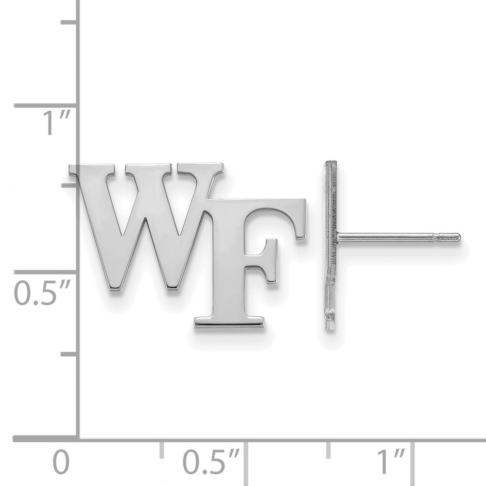 14K White Gold Logoart Wake Forest University W F Small Post Earrings