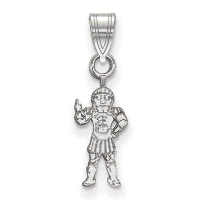 14K White Gold Logoart Michigan State University Spartan Small Pendant