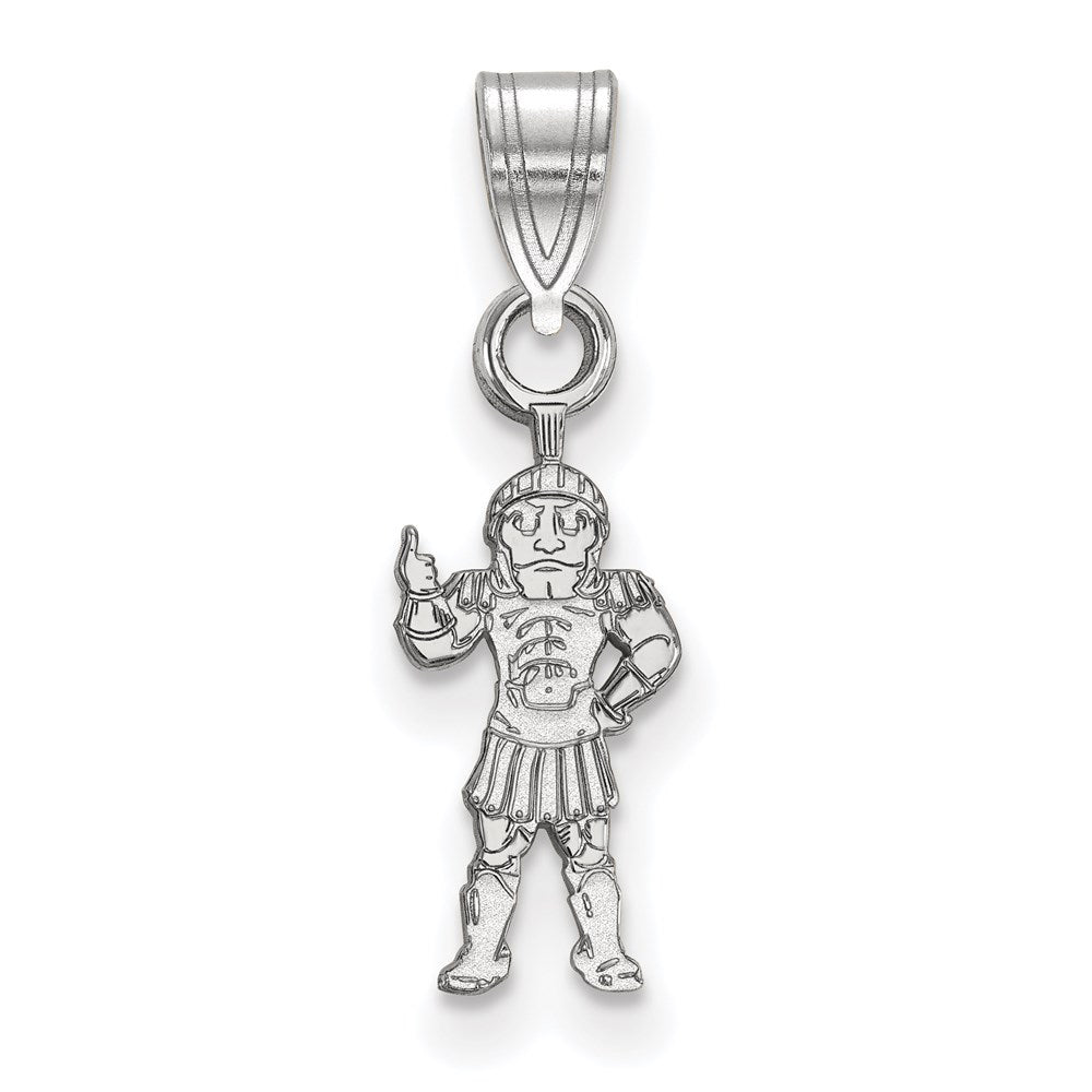 10K White Gold Logoart Michigan State University Spartan Small Pendant