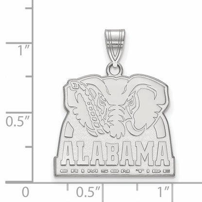 14K White Gold Logoart University Of Alabama Elephant Large Pendant