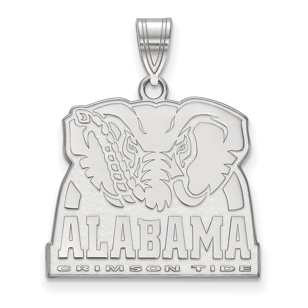 14K White Gold Logoart University Of Alabama Elephant Large Pendant