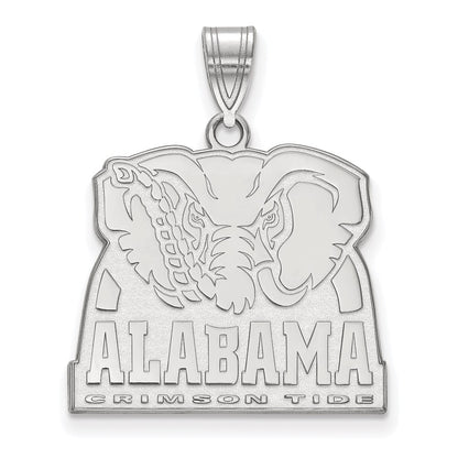 14K White Gold Logoart University Of Alabama Elephant Large Pendant