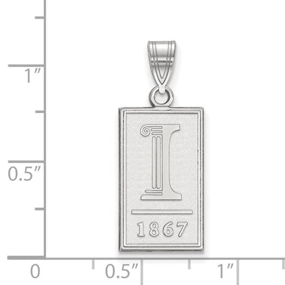 10K White Gold Logoart University Of Illinois I 1867 Large Pendant