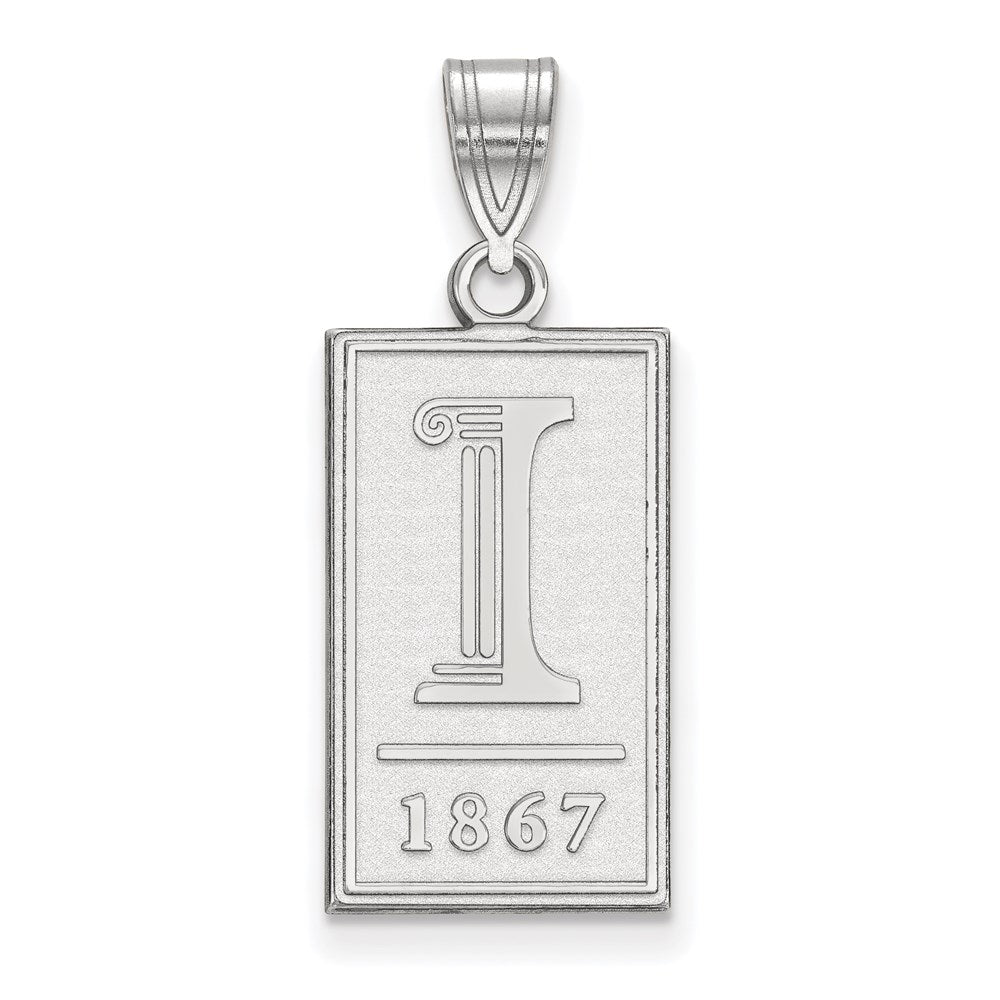 10K White Gold Logoart University Of Illinois I 1867 Large Pendant