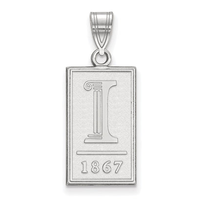 10K White Gold Logoart University Of Illinois I 1867 Large Pendant