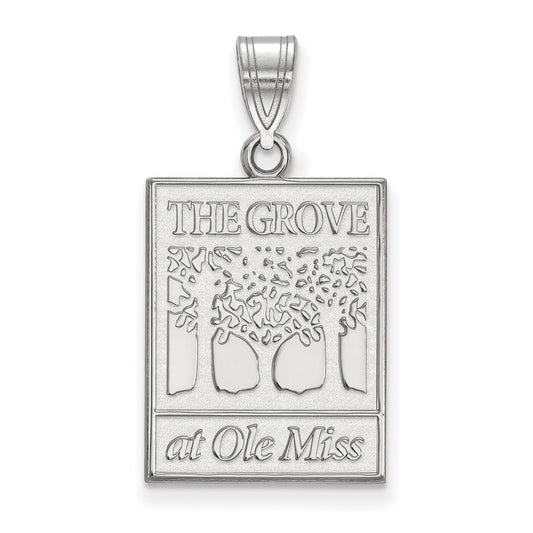 10K White Gold Logoart University Of Mississippi The Grove At Ole Miss Large Pendant