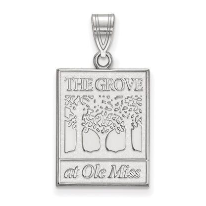 14K White Gold Logoart University Of Mississippi The Grove At Ole Miss Large Pendant