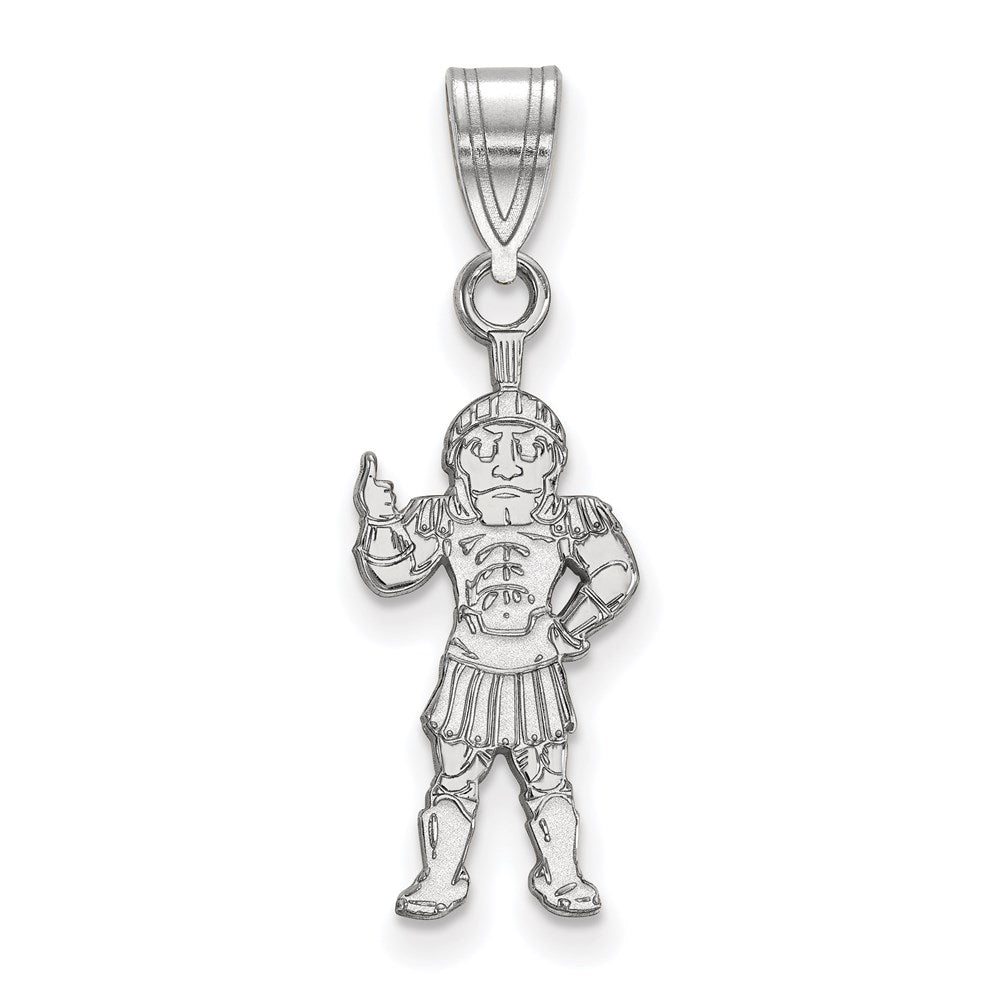 10K White Gold Logoart Michigan State University Spartan Large Pendant