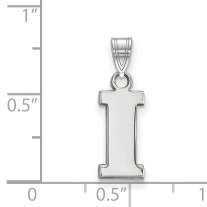 Sterling Silver Rhodium Plated Logoart University Of Iowa Letter I Small Pendant