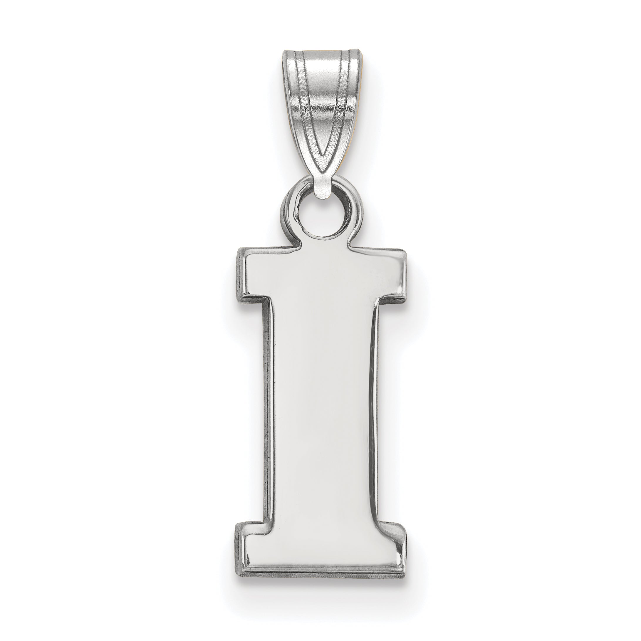 Sterling Silver Rhodium Plated Logoart University Of Iowa Letter I Small Pendant
