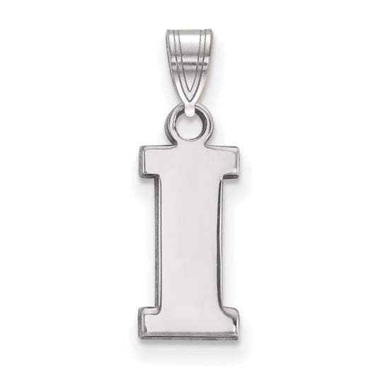 Sterling Silver Rhodium Plated Logoart University Of Iowa Letter I Small Pendant