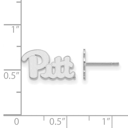 14K White Gold Logoart University Of Pittsburgh Extra Small Post Earrings