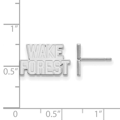 Sterling Silver Rhodium Plated Logoart Wake Forest University W F Extra Small Post Earrings