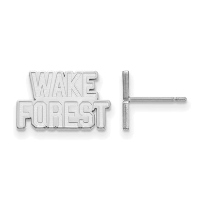 Sterling Silver Rhodium Plated Logoart Wake Forest University W F Extra Small Post Earrings