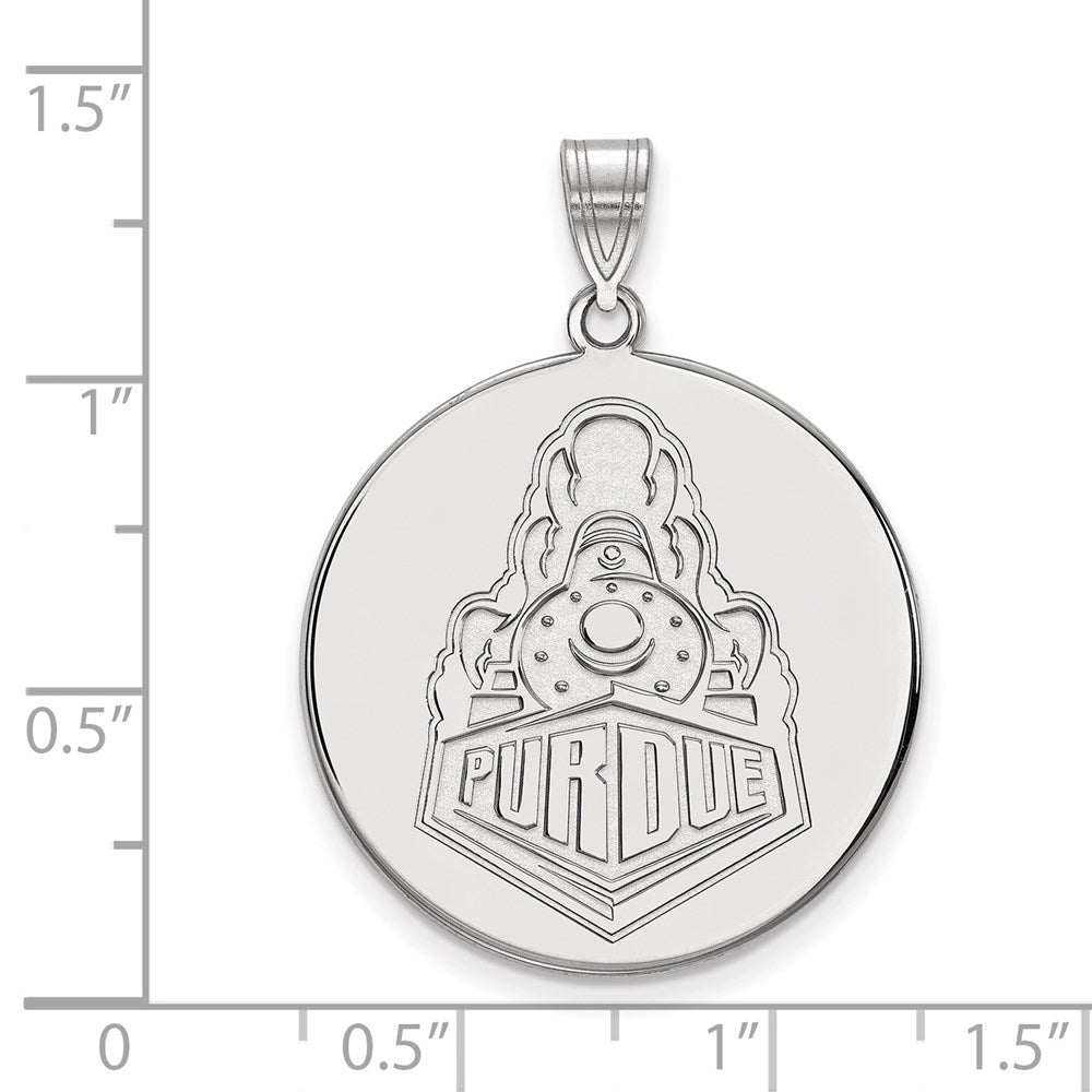14K White Gold Logoart Purdue University Boilermakers Train Logo Extra Large Disc Pendant