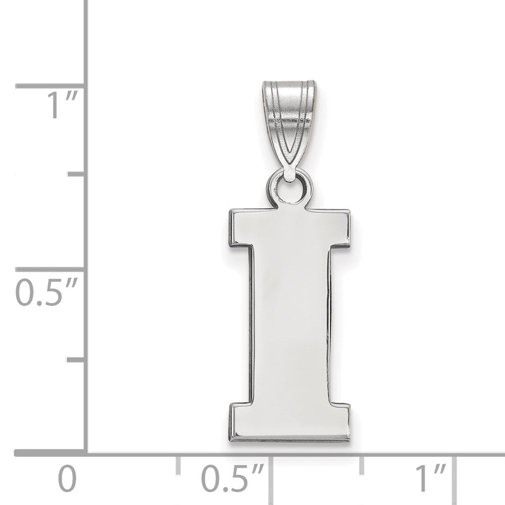 Sterling Silver Rhodium Plated Logoart University Of Iowa Letter I Medium Pendant