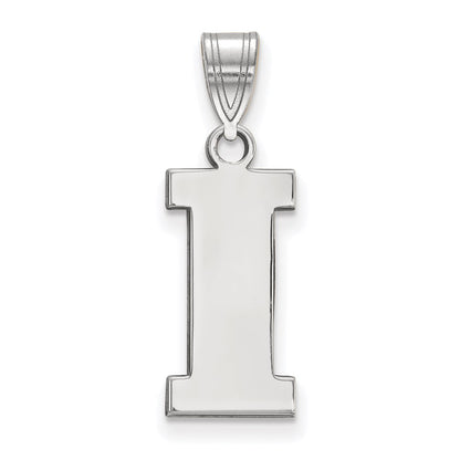 Sterling Silver Rhodium Plated Logoart University Of Iowa Letter I Medium Pendant
