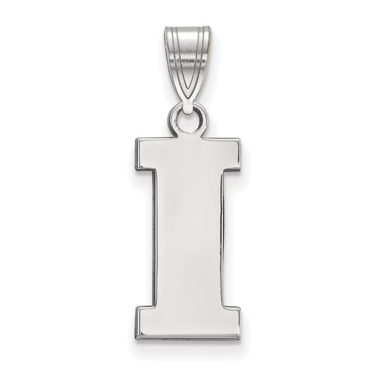 Sterling Silver Rhodium Plated Logoart University Of Iowa Letter I Medium Pendant