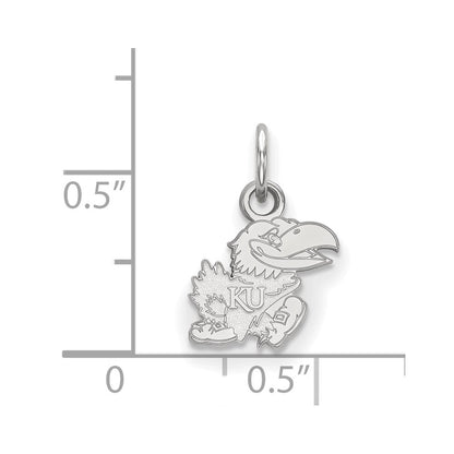10K White Gold Logoart University Of Kansas Jayhawk Extra Small Pendant