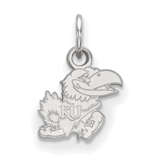 10K White Gold Logoart University Of Kansas Jayhawk Extra Small Pendant