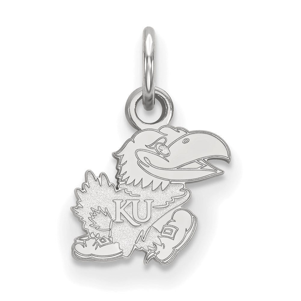 14K White Gold Logoart University Of Kansas Jayhawk Extra Small Pendant