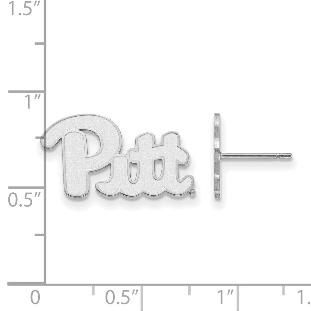 14K White Gold Logoart University Of Pittsburgh Small Post Earrings