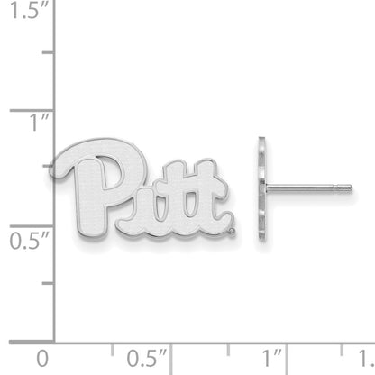 14K White Gold Logoart University Of Pittsburgh Small Post Earrings