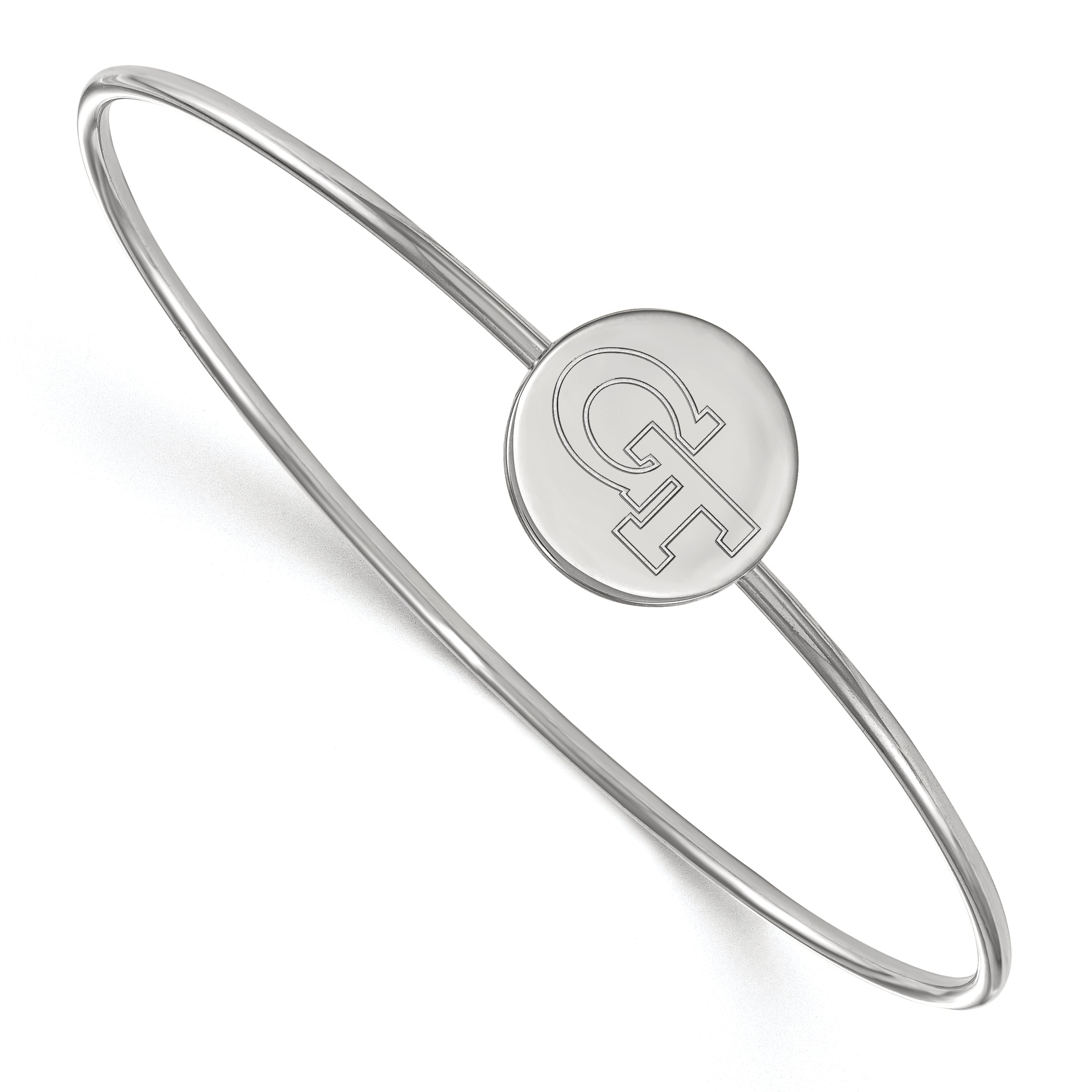 Sterling Silver S. Rh P Logoart Georgia Institute Of Technology Wire Bangle