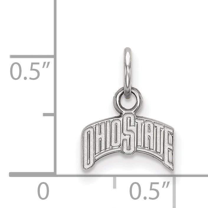 Sterling Silver Rhodium Plated Logoart The Ohio State University Extra Small Pendant