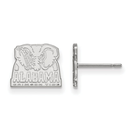 Sterling Silver Rhodium Plated Logoart University Of Alabama Elephant Extra Small Post Earrings