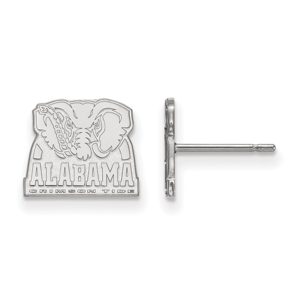 14K White Gold Logoart University Of Alabama Elephant Extra Small Post Earrings