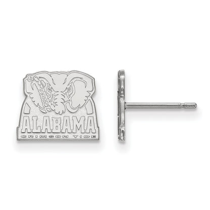 14K White Gold Logoart University Of Alabama Elephant Extra Small Post Earrings