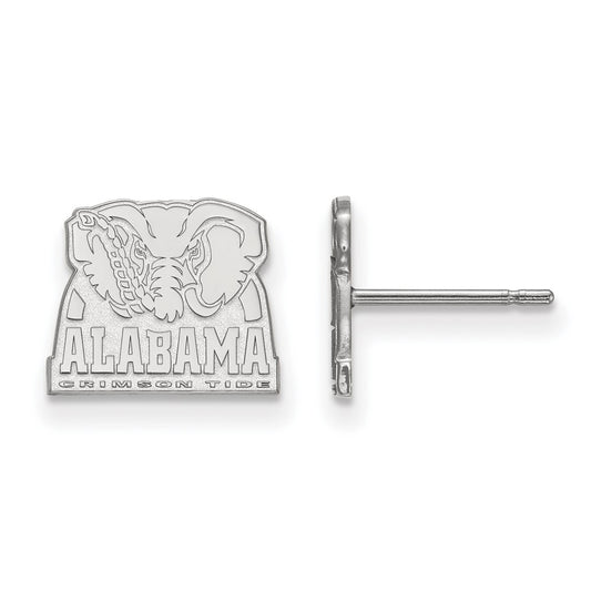14K White Gold Logoart University Of Alabama Elephant Extra Small Post Earrings