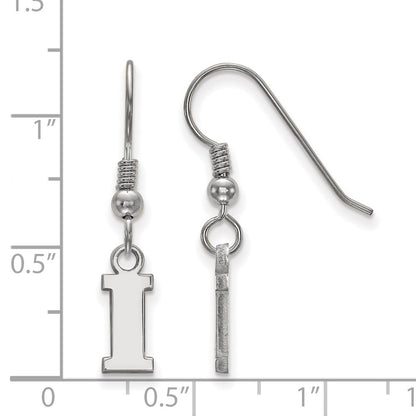 Sterling Silver Rhodium Plated Logoart University Of Iowa Letter I Extra Small Dangle Wire Earrings