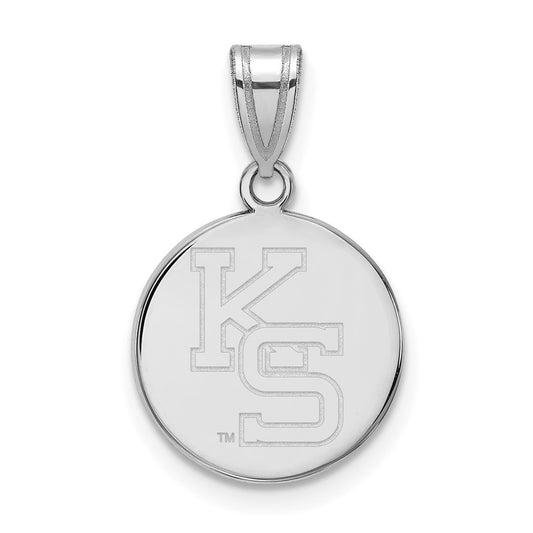 10K White Gold Logoart Kansas State University K S Medium Pendant